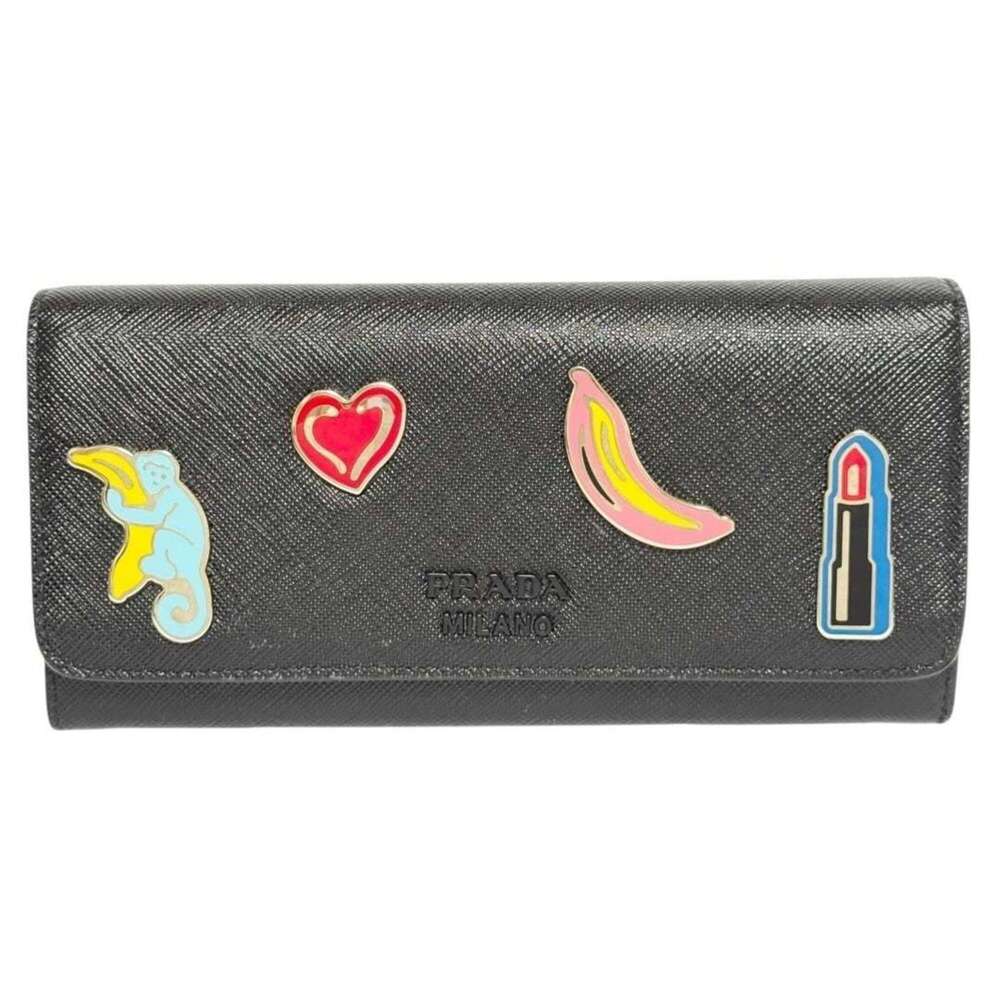 Prada women's long wallet, Saffiano leather, black, 1MH132